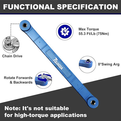 Offset Extension Wrench, Impact Grade Square Drive Adapters For Hard To Reach Fasteners In Tight Spaces 3 Piece Set