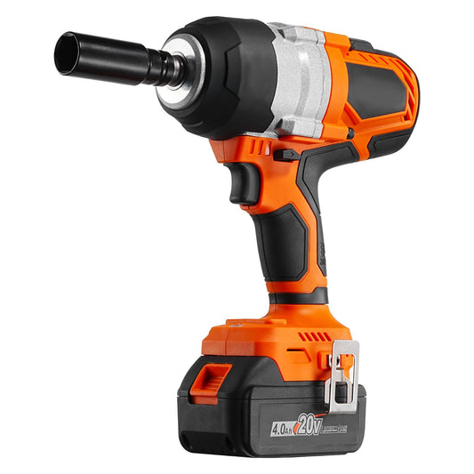 Cordless Impact Wrench, 958.8 Ft-lbs / 1300 N·m High Torque, 1/2 Inch, 20V Electric Impact Wrench With Brushless Motor, 2 X 4Ah Batteries, Charger, 5 Sockets And Belt Clip, For Car Tire Truck